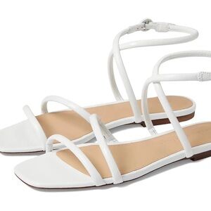Veronica Beard Maci white leather flat sandal size 7